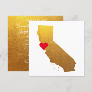 Invitation Mariage Gold Metallic Foil Californie