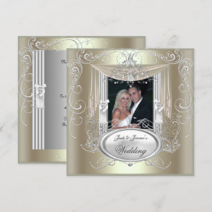 Invitation Mariage Gold Mint Argent Ornate Élégant 2