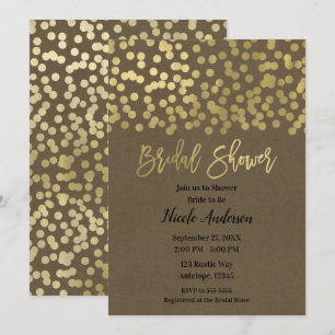 Invitation Mariage Gold Moderne Chic Rustique Kraft