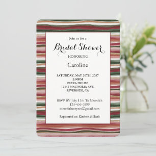 Invitation Mariage Gold Vert Bourgogne Rouge Rayures