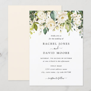 Invitation Mariage Gold White Rose