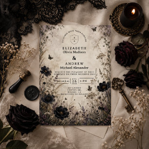 Invitation Mariage gothique boho foncé
