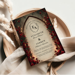 Invitation Mariage gothique des lanternes de Crimson