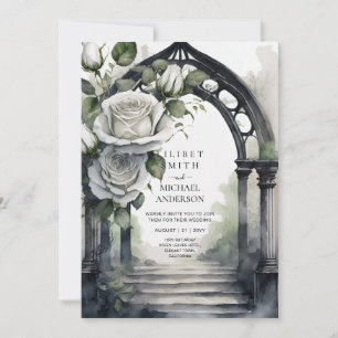 Invitation Mariage gothique des Roses blanches