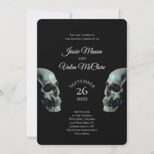 Invitation Mariage gothique du crâne