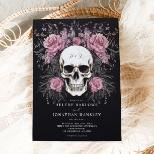 Invitation Mariage gothique floral foncé