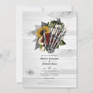 Invitation Mariage gothique floral rustique d'automne
