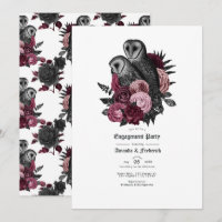 Mariage gothique glamour vintage avec des hiboux e
