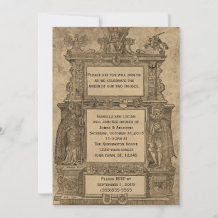 Invitation Mariage gothique médiéval vintage au bois
