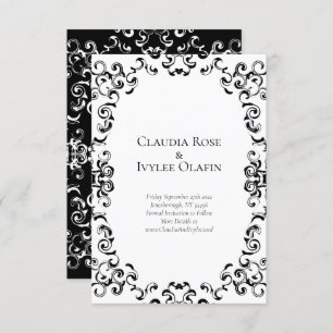 Invitation Mariage gothique noir et blanc