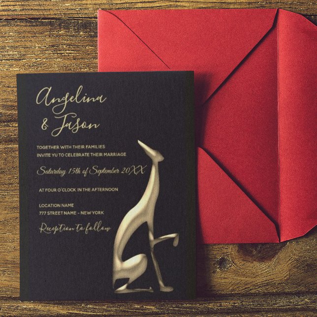 Invitation Mariage gothique noir et or (Créateur téléchargé)