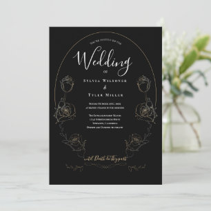 Invitation Mariage gothique noir floral