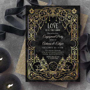 Invitation Mariage gothique noir Halloween Tarot