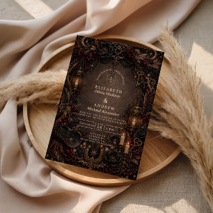 Invitation Mariage gothique occidental romantique
