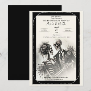 Invitation Mariage gothique romantique squelette vintage