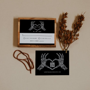 Invitation Mariage gothique Skeleton mains Mariage QR Code RS