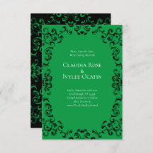 Mariage gothique vert et noir