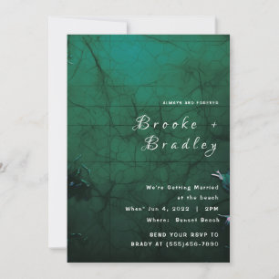 Invitation Mariage gothique vert foncé et de forêt