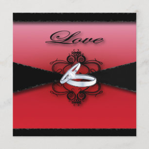 Invitation mariage gothique victorien steampunk rouge et noir