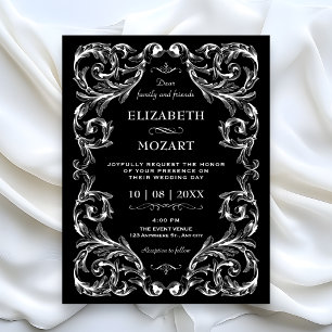 Invitation Mariage gothique vintage noir