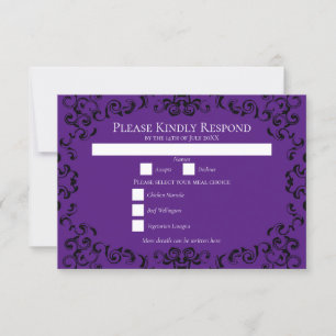 Invitation Mariage gothique violet et noir