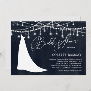 Invitation Mariage gown String Lights Fête des mariées