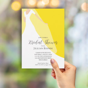 Invitation Mariage Gown Veil sur Fête des mariées jaune