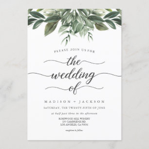 Invitation Mariage gracieux de verdure
