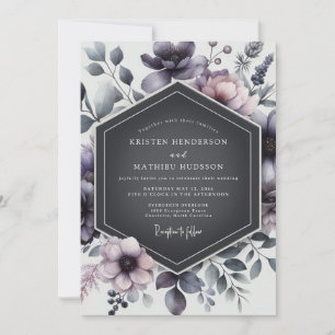 Invitation Mariage Graphite Prune Capricieux