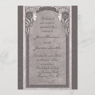 Invitation Mariage gris de Nouveau d'art