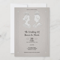 Mariage gris moderne de roi et reine royaux