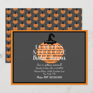 Invitation Mariage Halloween Citrouille Grise et Orange