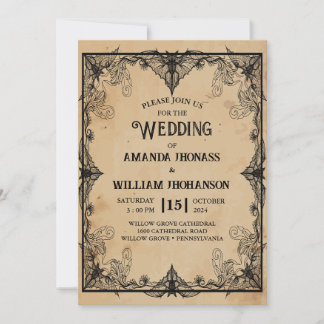 Invitation mariage Halloween horreur vintage Cadre gothique c