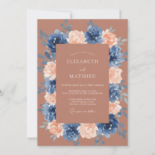 Invitation Mariage Harmonieux d'Automne en Terracotta