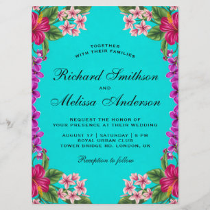 Invitation Mariage Hawaïen Fleur de Tilleul Tropical Vintage