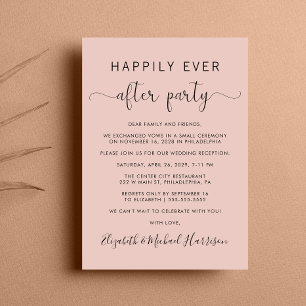 Invitation Mariage Heureux Jamais Après La Réception De Fête 