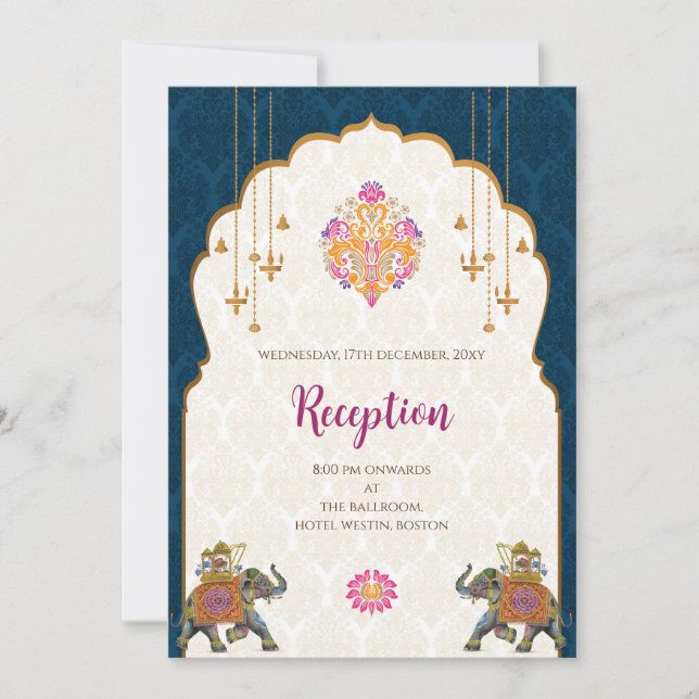 Invitation Mariage hindou numérique indien (Devant)