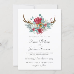 Invitation Mariage hivernal des cerfs de bois