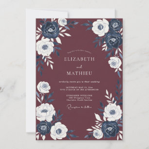 Invitation Mariage hivernal dramatique en Bourgogne