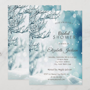 Invitation Mariage hivernal, fête prénuptiale sous la neige