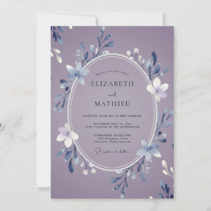 Invitation Mariage hivernal givré mauve