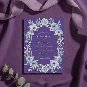Invitation Mariage hivernal violet régale