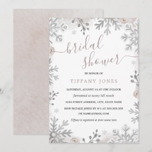 Invitation Mariage hivernal Wonderland Silver Blush