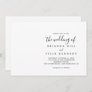 Invitation Mariage horizontal minimaliste simple