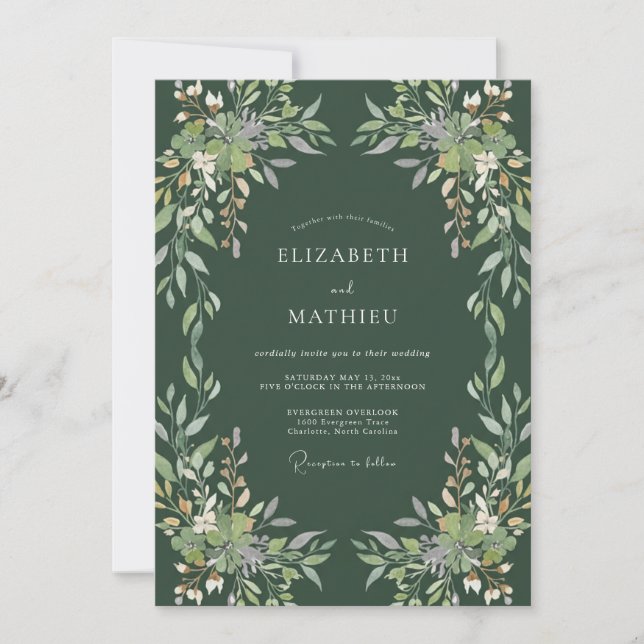 Invitation Mariage Hunter Leafy (Devant)