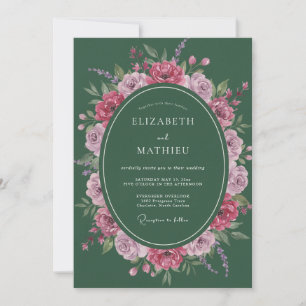 Invitation Mariage Hunter Magenta Bloom