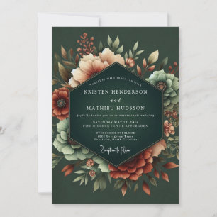 Invitation Mariage Hunter Rust Dramatic Bloom