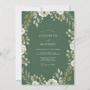 Invitation Mariage Hunter White Rose