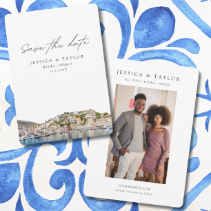 Invitation Mariage Hydra Grèce Enregistrer la Date