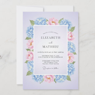 Invitation Mariage Hydrangea Sérène Lavande